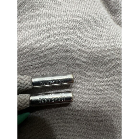 DKNY Womens Jogger Pants Beige Fleece Sweatpants Pull On Tapered Leg Sz Medium - Picture 9 of 9